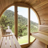 SaunaLife Model E7G Sauna Barrel Glass Front
